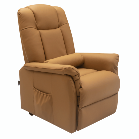 fauteuil releveur cuir camel